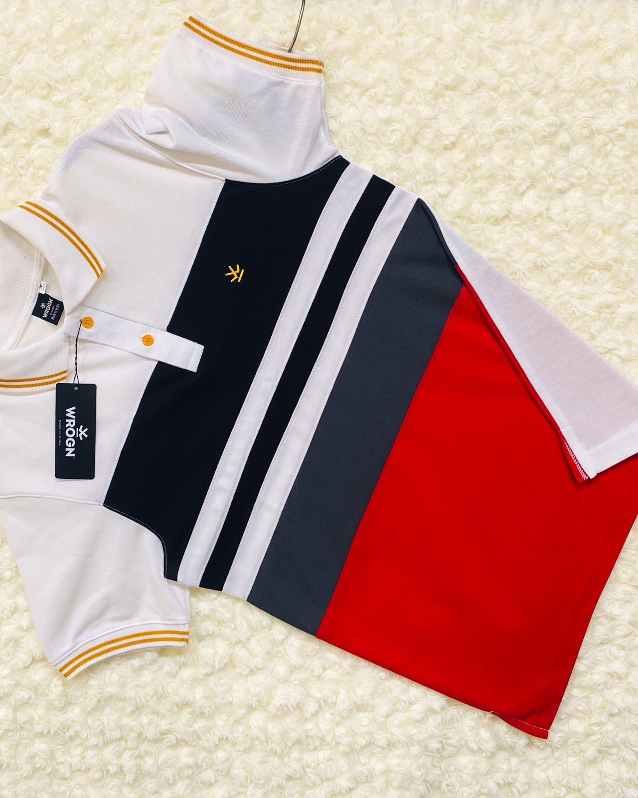 WROGN MIX COLOR COLLER T SHIRT thumbnail