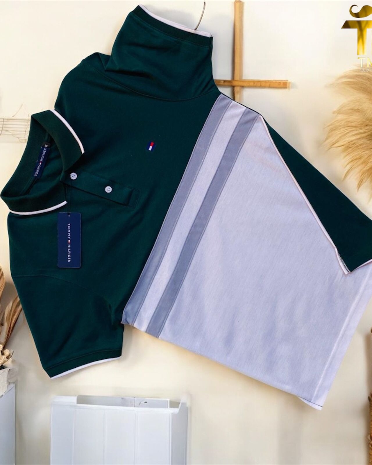 TOMMY MIX COLOR COLLOR T SHIRT