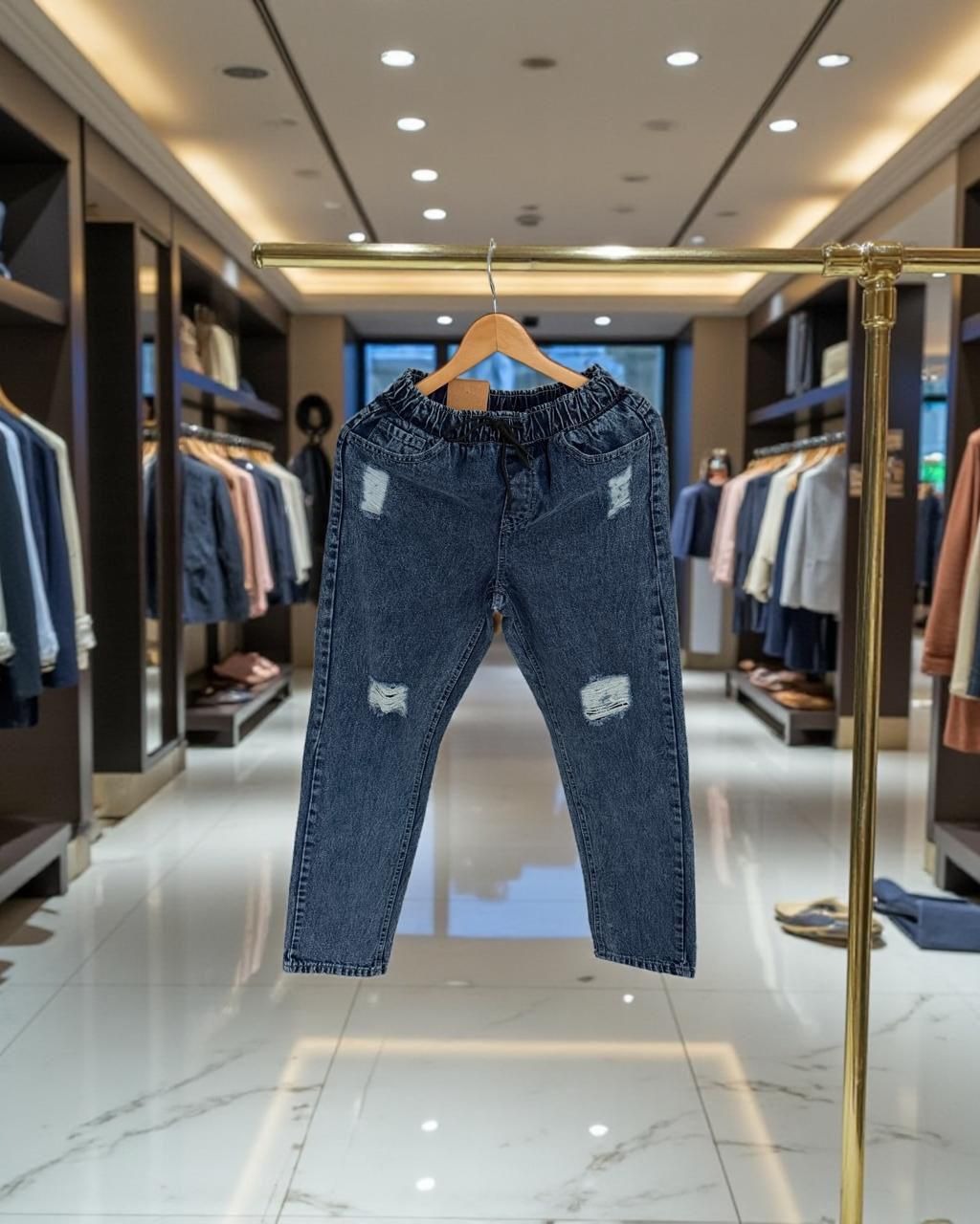 ACID WASH RIB PATCH DENIM